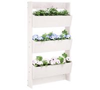 Vidaxl Jardinière Murale 3 Niveaux 60x18,5x110 Cm Blanc Pin Massif
