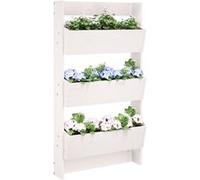 Vidaxl Jardinière Murale 3 Niveaux 60x18,5x110 Cm Blanc Pin Massif