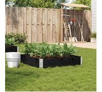 Jardinière noir 100x100 cm bois massif de pin