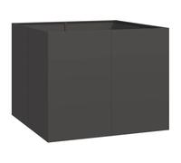 vidaXL Jardinière Noir 100x100x80 cm Acier, Pot de Fleurs, Support de Plantes, lit surélevé, Support de jardinière, bac à Plantes
