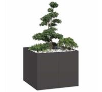 vidaXL Jardinière Noir 100x100x80 cm Acier, Pot de Fleurs, Support de Plantes, lit surélevé, Support de jardinière, bac à Plantes
