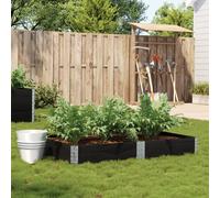 Jardinière noir 150x100 cm bois massif de pin, jardinière d'extérieur, bac à fleurs, bac à tomates, jardinière de terrasse