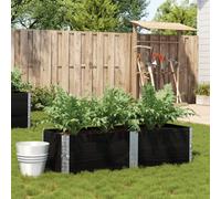 Vidaxl Jardinière Noir 150x50 Cm Bois Massif De Pin