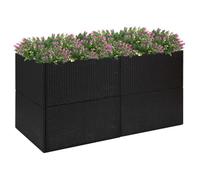 vidaXL Jardinière 157x80x80 cm Résine tressée Noir