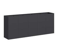 vidaXL Jardinière Noir 200x40x80 cm Acier laminé à Froid