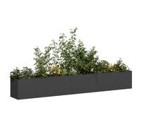 vidaXL Jardinière Noir 280x40x40 cm Acier laminé à Froid, Pot de Fleurs, Support de Plantes, lit surélevé, Support de jardinière, bac à Plantes