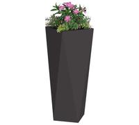 vidaXL Jardinière Noir 30 x 30 x 75 cm Acier, Jardin et terrasse, bac à Fleurs en Acier Robuste, boîte rectangulaire pour déco de Patio