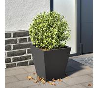 Jardinière noir 30x30x30 cm acier, jardinière d'extérieur, boîte à fleurs, boîte de jardin, jardinière de patio, 851038