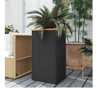 vidaXL Jardinière en résine tressée Noir 40 x 40 x 80 cm