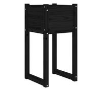 Vidaxl Jardinière Noir 40x40x81 Cm Bois Massif De Pin