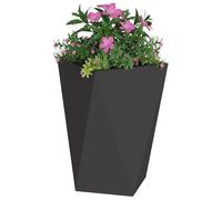 vidaXL Jardinière en acier 50x50x75 cm Noir – Bac à fleurs rectangulaire robuste