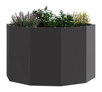 vidaXL Jardinière Noir 60 x 60 x 35 cm Acier, Jardins et terrasses, jardinières Modernes en Acier, Pots Ronds, déco de Patio pour Exposer Vos Plantes
