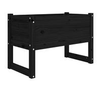 Vidaxl Jardinière Noir 78x40x52 Cm Bois Massif De Pin
