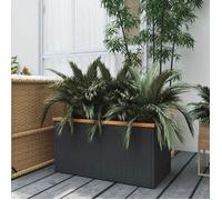 vidaXL Jardinière 80x40x40 cm en résine tressée, lit surélevé, noir