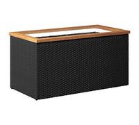 vidaXL Jardinière 80x40x40 cm en résine tressée, lit surélevé, noir