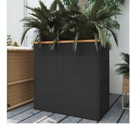 vidaXL Jardinière en résine tressée 80x40x80 cm lit surélevé – Noir