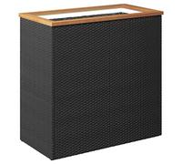 vidaXL Jardinière Noir 80x40x80 cm résine tressée, lit surélevé, bac à Fleurs, Support de jardinière, Pot de Jardin, Pot de Fleurs, Support de Plantes