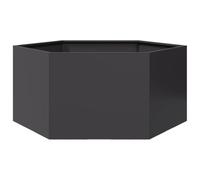 vidaXL Jardinière Hexagone Noir Acier 104 x 90 x 45 cm