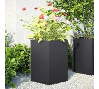 Vidaxl Jardinière Noir Hexagone 46x40x45 Cm Acier