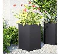 Vidaxl Jardinière Noir Hexagone 46x40x45 Cm Acier