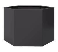 vidaXL Jardinière Hexagone en acier noir 69 x 60 x 45 cm