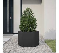 vidaXL Jardinière Hexagone en acier noir 69 x 60 x 45 cm