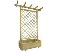 vidaXL Jardinière pergola 162 x 56 x 204 cm Bois Marron G