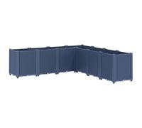 vidaXL Jardinière pot de fleurs 160x160x53 cm PP bleu-gris