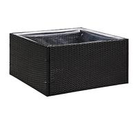 vidaXL Jardinière Pot de Fleurs Bac à Fleurs Pot de Plantes de Jardin Balcon Terrasse Patio Extérieur Noir 80x80x40 cm Résine Tressée