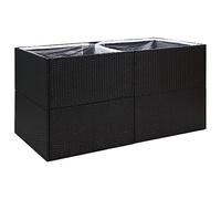 vidaXL Jardinière Pot de Fleurs Bac à Fleurs Pot de Plantes de Jardin Balcon Terrasse Patio Extérieur Noir 157x80x80 cm Résine Tressée
