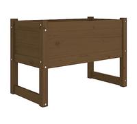 vidaXL Jardinière Pot de Fleurs de Jardin Bac à Fleurs Lit Surélevé Terrasse Balcon Patio Extérieur Marron Miel 78x40x52 cm Bois Massif de Pin