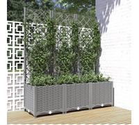 Vidaxl Jardinière Avec Treillis Gris Clair 120x40x136 Cm Pp