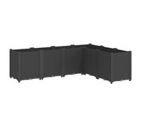 vidaXL Jardinière, Pot de Fleurs de Jardin, Bac à Plantes de Terrasse, Boîte de Plantation d'Extérieur pour Légumes Herbes, Noir Polypropylène