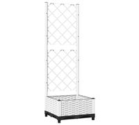 vidaXL Jardinière, Pot de Fleurs de Jardin, Bac à Plantes de Terrasse, Boîte de Plantation d'Extérieur pour Légumes Herbes, Blanc PP