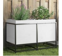 VidaXL Jardinière, Pot de Fleurs Rectangulaire, Bac à Plantes pour Légumes Jardin Patio Terrasse Extérieur, Blanc Bois de 847029