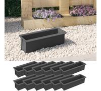 vidaXL Jardinière pour europalettes 12 pcs. Gris 36x13,5x9,5 cm PP