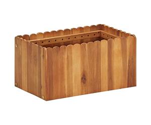vidaXL Jardinière Rectangulaire Cache-Pot Pot à Fleurs Bac de Plantes Pot à Plante Jardin Balcon Véranda Extérieur 50x30x25 cm Bois Massif d'Acacia
