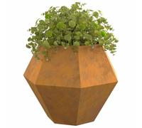 vidaXL Jardinière Rouillé 100 x 100 x 80 cm, Jardin et terrasse, bac à Fleurs Solide, Support rectangulaire, décor d'herbes et Verdure, boîte