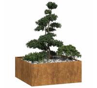 Vidaxl Jardinière Rouillé 100x100x40 Cm Acier Inoxydable