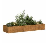 Vidaxl Jardinière Rouillé 280x80x40 Cm Acier Inoxydable