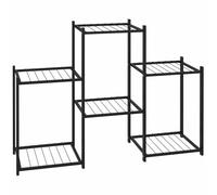 vidaXL Jardinière Support à Fleurs Étagère pour Plantes Présentoir Étagère de Rangement Salle de Séjour Salon Intérieur 83x25x60 cm Noir Fer