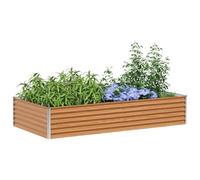 vidaXL Jardinière surélevée 195 x 100 x 36 cm Acier galvanisé, Jardin et Terrasse, Bac à Plantes Métallique, Lit Élevé Extérieur, Solutions pour Espaces Urbains, Design Durable
