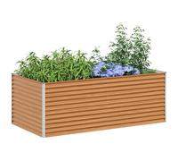 vidaXL Jardinière surélevée 195 x 100 x 68 cm Acier galvanisé, Jardin et Terrasse, Bac à Plantes Métallique, Lit Élevé Extérieur, Solutions pour Espaces Urbains, Design Durable