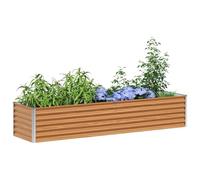 vidaXL Jardinière surélevée 195 x 50 x 36 cm Acier galvanisé, Jardin et Terrasse, Bac à Plantes Métallique, Lit Élevé Extérieur, Solutions pour Espaces Urbains, Design Durable