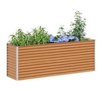 vidaXL Jardinière surélevée 195 x 50 x 68 cm Acier galvanisé, Jardin et Terrasse, Bac à Plantes Métallique, Lit Élevé Extérieur, Solutions pour Espaces Urbains, Design Durable