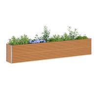 vidaXL Jardinière surélevée 390 x 50 x 68 cm Acier galvanisé, Jardin et Terrasse, Bac à Plantes Métallique, Lit Élevé Extérieur, Solutions pour Espaces Urbains, Design Durable