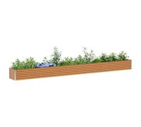 Jardinière surélevée en acier galvanisé - vidaXL - 485x50x36 cm - Marron clair - Résistant aux intempéries