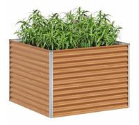 vidaXL Jardinière surélevée 98 x 100 x 68 cm Acier galvanisé, Jardin et Terrasse, Bac à Plantes Métallique, Lit Élevé Extérieur, Solutions pour Espaces Urbains, Design Durable