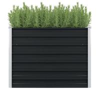 vidaXL Jardinière surélevée Anthracite 100x100x77 cm Acier galvanisé