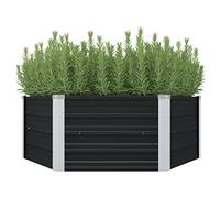 vidaXL Jardinière surélevée Anthracite 129x129x45 cm Acier galvanisé
